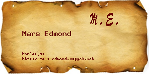 Mars Edmond névjegykártya